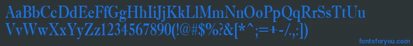 AAntiquetradynr Font – Blue Fonts on Black Background