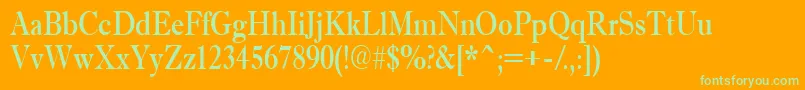 AAntiquetradynr Font – Green Fonts on Orange Background