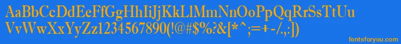 AAntiquetradynr Font – Orange Fonts on Blue Background