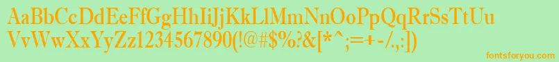 AAntiquetradynr Font – Orange Fonts on Green Background