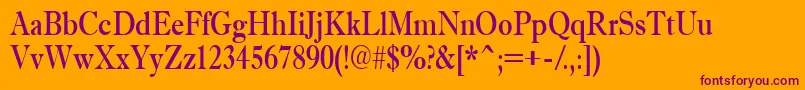 AAntiquetradynr Font – Purple Fonts on Orange Background