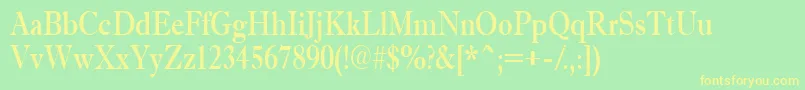 AAntiquetradynr Font – Yellow Fonts on Green Background