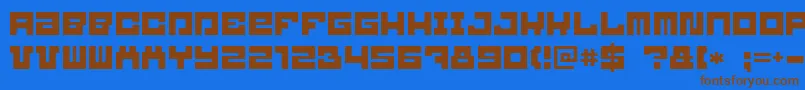 Blockbit Font – Brown Fonts on Blue Background