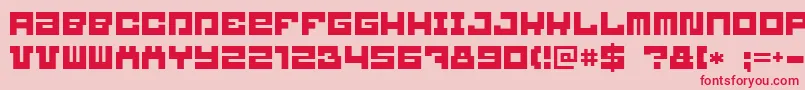 フォントBlockbit – ピンクの背景に赤い文字