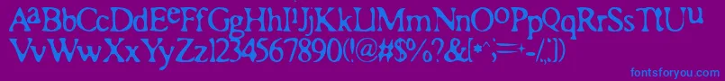 Romaa Font – Blue Fonts on Purple Background