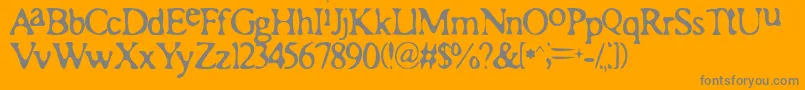 Romaa-Schriftart – Graue Schriften auf orangefarbenem Hintergrund