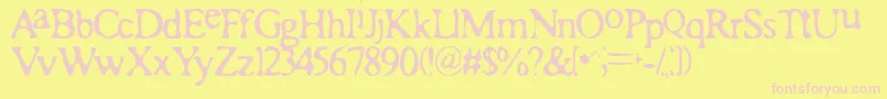 Romaa Font – Pink Fonts on Yellow Background