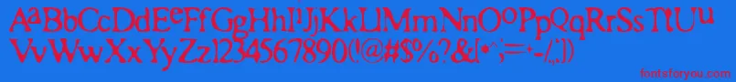 Romaa Font – Red Fonts on Blue Background