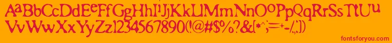 Romaa Font – Red Fonts on Orange Background