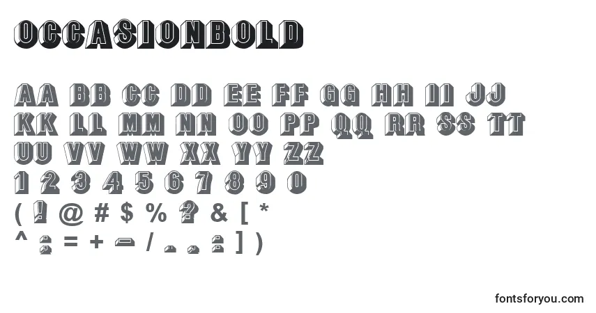 Schriftart OccasionBold – Alphabet, Zahlen, spezielle Symbole