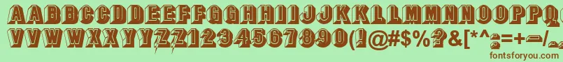 OccasionBold-fontti – ruskeat fontit vihreällä taustalla