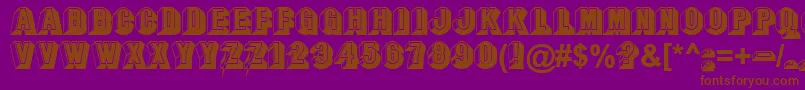 OccasionBold-Schriftart – Braune Schriften auf violettem Hintergrund