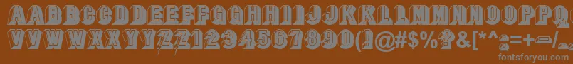 OccasionBold-fontti – harmaat kirjasimet ruskealla taustalla