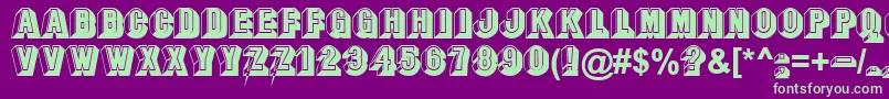 OccasionBold Font – Green Fonts on Purple Background