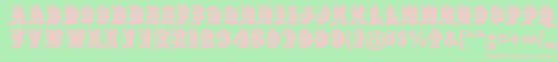 Fonte OccasionBold – fontes rosa em um fundo verde