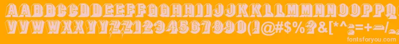 OccasionBold-fontti – vaaleanpunaiset fontit oranssilla taustalla