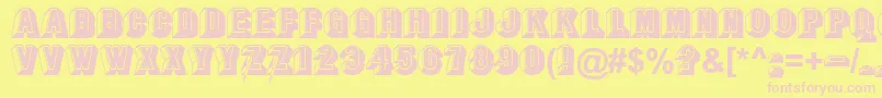 Czcionka OccasionBold – różowe czcionki na żółtym tle