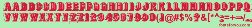 OccasionBold-fontti – punaiset fontit vihreällä taustalla