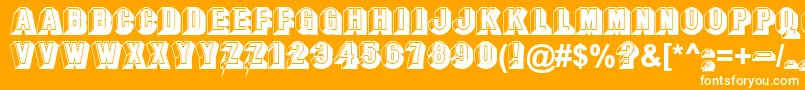 OccasionBold-Schriftart – Weiße Schriften auf orangefarbenem Hintergrund