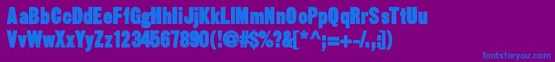 Sansthirteenblack-fontti – siniset fontit violetilla taustalla