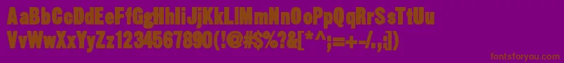 Шрифт Sansthirteenblack – коричневые шрифты на фиолетовом фоне