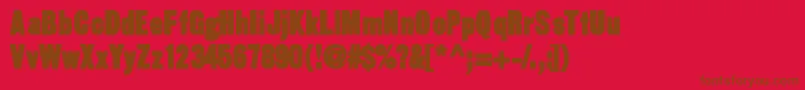 Czcionka Sansthirteenblack – brązowe czcionki na czerwonym tle