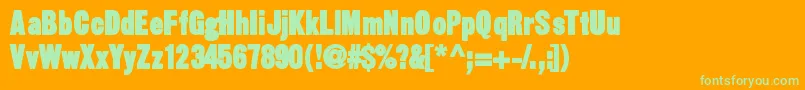 Sansthirteenblack-fontti – vihreät fontit oranssilla taustalla