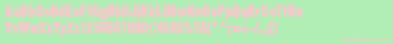Fonte Sansthirteenblack – fontes rosa em um fundo verde