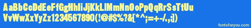 Sansthirteenblack-fontti – keltaiset fontit sinisellä taustalla