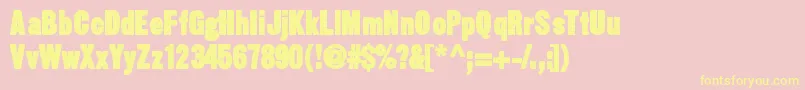 Sansthirteenblack-fontti – keltaiset fontit vaaleanpunaisella taustalla