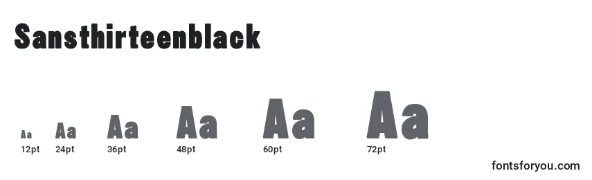 Размеры шрифта Sansthirteenblack