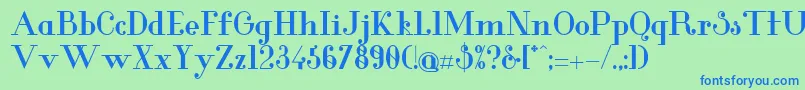 フォントGlamorBold – 青い文字は緑の背景です。