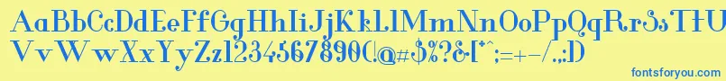 GlamorBold Font – Blue Fonts on Yellow Background
