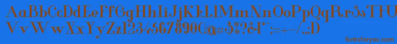 GlamorBold Font – Brown Fonts on Blue Background