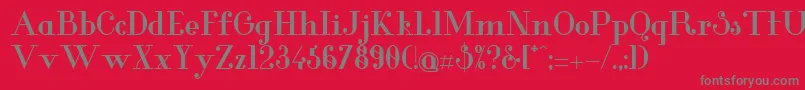 フォントGlamorBold – 赤い背景に灰色の文字
