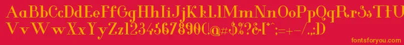 GlamorBold Font – Orange Fonts on Red Background
