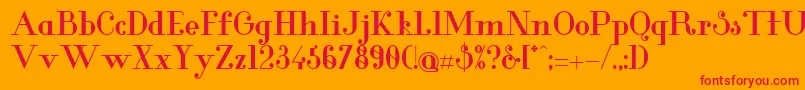GlamorBold Font – Red Fonts on Orange Background
