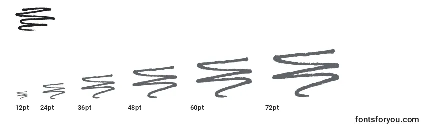 Größen der Schriftart Markerscribbles (34379)