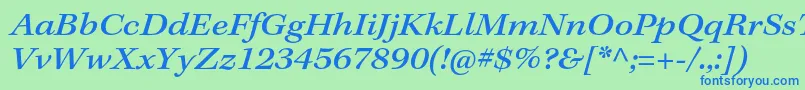 KeplerstdMediumextit Font – Blue Fonts on Green Background