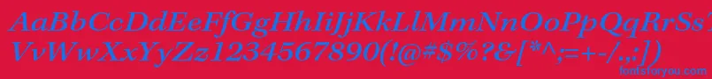 KeplerstdMediumextit Font – Blue Fonts on Red Background