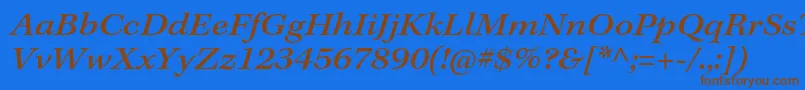 KeplerstdMediumextit Font – Brown Fonts on Blue Background