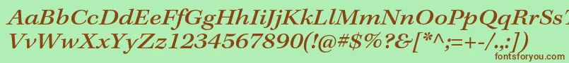 KeplerstdMediumextit Font – Brown Fonts on Green Background