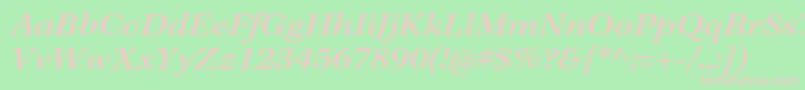 KeplerstdMediumextit Font – Pink Fonts on Green Background