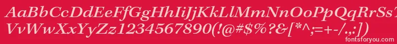 KeplerstdMediumextit Font – Pink Fonts on Red Background