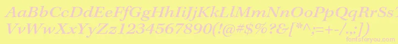 KeplerstdMediumextit Font – Pink Fonts on Yellow Background