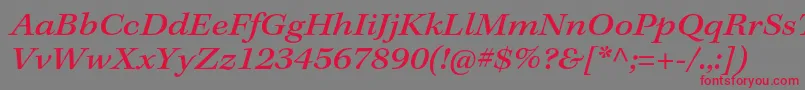 KeplerstdMediumextit Font – Red Fonts on Gray Background