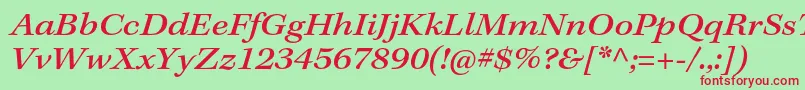 KeplerstdMediumextit Font – Red Fonts on Green Background