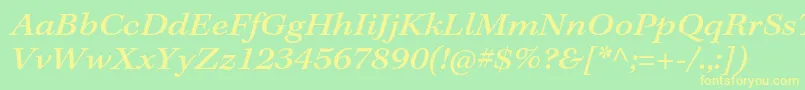 KeplerstdMediumextit Font – Yellow Fonts on Green Background