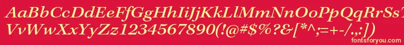 KeplerstdMediumextit Font – Yellow Fonts on Red Background