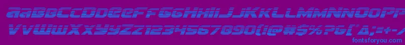 フォントTerrangradital – 紫色の背景に青い文字